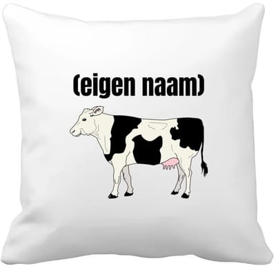 Akyol - koe met eigen naam Kussen hoes - Koe - boeren - iemand die houdt van koeien - verjaardag - cadeau - kado - 40 bij 40 cm