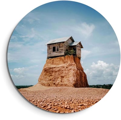 KitchenArt - Cliff Beacon – Muurcirkel Binnen - ø 40 cm - Wandcirkel - Mét Ophangsysteem - Wanddecoratie - Muurdecoratie