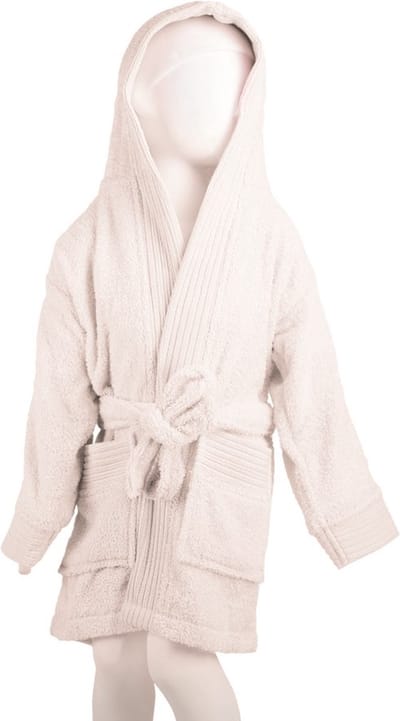 The One Towelling Kinderbadjas - 134/146 - 450 gr/m² - Badjas met capuchon - Hoge vochtopname - 100% Gekamd katoen - Wit