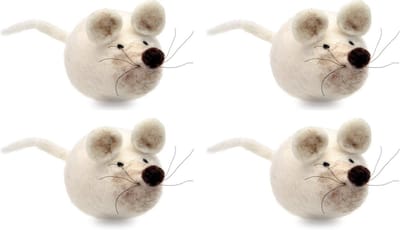4x stuks maak je eigen dieren muis van vilt DIY pakket - knutselen voor kinderen - Verjaardag feestjes