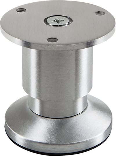 SOTECH Meubelpoot TERRA Hoogte 50 mm Geborsteld aluminium Bankpoot in hoogte verstelbaar tot max. 15 mm, max. belasting 250 kg