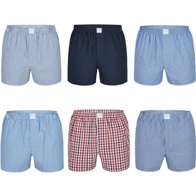 MG-1 Wijde Boxershorts Heren 6-Pack Classics Multipack - Maat S - Losse boxershort heren | Gulp + Knoopsluiting