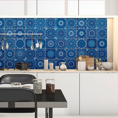 Muurstickers - Zelfklevende tegelmuurstickers voor keuken en badkamer - 30 Boheemse tegelstickers - 30 stickers 20x20cm