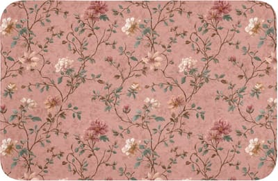 WC mat 60x40 cm - Antislip - Botanisch - Bloemen - Roze - Toiletmat - Vloermat - Douchemat - Toilet tapijt - Toiletmatten