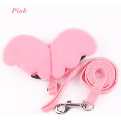 Harnais et laisse pour lapins, adorables ailes d'ange, pour chats et lapins, harnais personnalisés pour lapins, accessoires pour lapins, vêtements pour hamsters XS rose