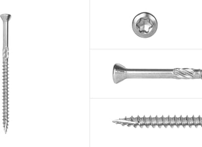 Wovar Vlonderschroeven RVS 410 5 x 80 mm Torx 25 Deeldraad | Doos 100 Stuks | Schroeven RVS | Houtschroeven
