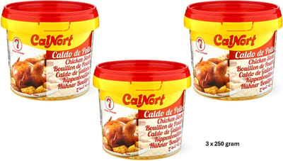CalNort® | 3 x 250 gram KIP bouillon poeder | Kippenbouillon | Chicken Stock | glutenvrij | halal | multipack