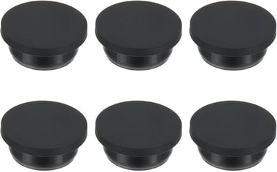 6x Ronde Siliconen Rubberen Gat- en Flessenpluggen voor Gatdiameter 27 mm - Zwart