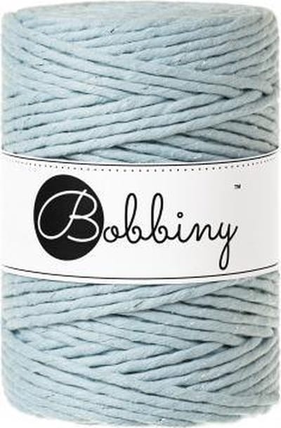 Bobbiny Macrame cord 5mm Silvery Misty Blauw, Zilver