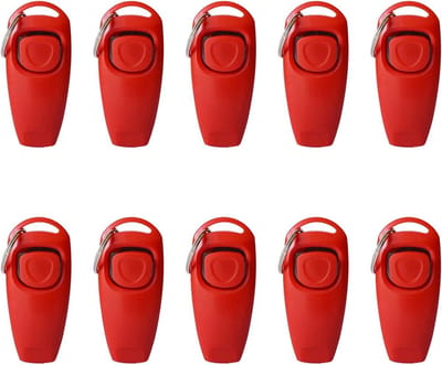 tooloflife Hond Clicker, Training Clicker Hond Fluitje Clicker 2 in 1 Training Gereedschap Rood 10 STKS