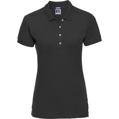 Russell Dames/dames Stretch Short Sleeve Polo Shirt (Zwart)