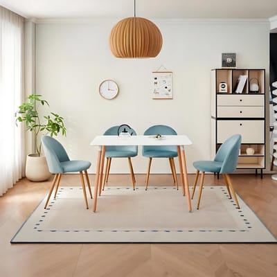 Eettafelset met 4 stoelen - Keukenmeubelset Eetkamercombinatie - Samen eten - Compact design - 110 x 70 x 74 cm
