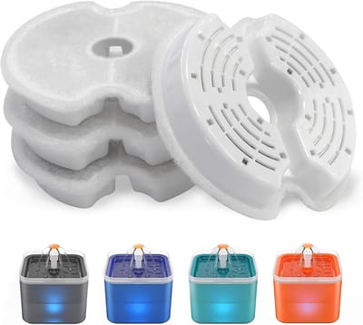 Water Fontein Filters,4 STKS Vervanging Filters voor Huisdier Water Fontein, met Hars en Actieve Kool