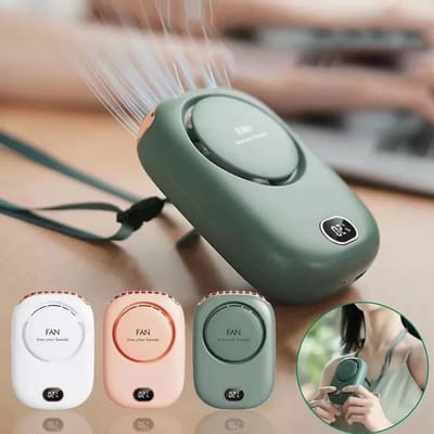 Draagbare Nekventilator Oplaadbaar Groen– Mini Ventilator met Clip & Tafelstand – Ultra Stil – USB Ventilator met 3 Snelheden – Verkrijgbaar in Wit, Roze & Groen