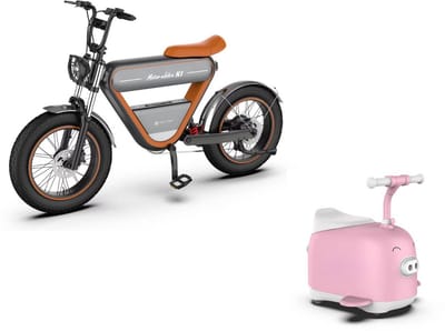 Rictor K1 E-bike 250W Elektrische Fiets met GPS + Rictor C8 Piggy Elektrische Kinderscooter Roze - Gezin Deal