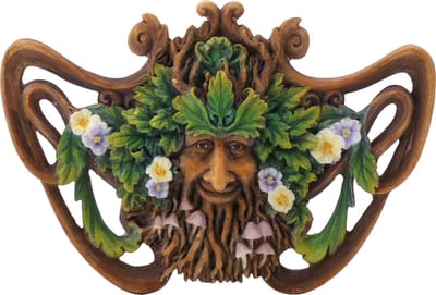 Veronese Design - Groene Man LENTE (mini) Wandornament - (bxhxd) ca. 14,5cm x 9cm x 0,5cm