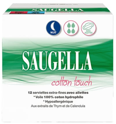 Saugella Cotton Touch Nuit 12 Extra Fijne Handdoeken met Vinnen