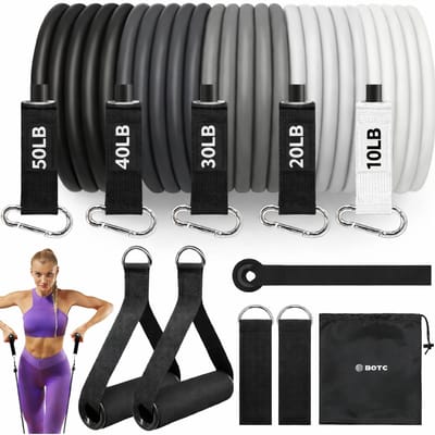 BOTC Weerstandsbanden - Resistance Band Set - 70kg Totaal - Sport Elastieken - Fitnessbands