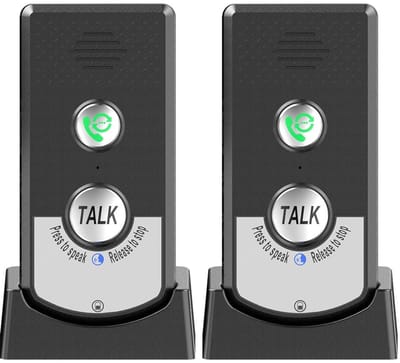 OmGoods - Dailygoody - Wireless Intercom - Draadloze Communicatie - Voor Senioren - Zwart - 2-Weg Communicatie - Ideaal voor Thuisgebruik - Inclusief Batterijen