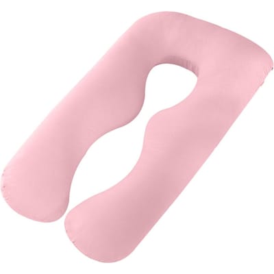 70*130 cm Grote Maat Puur Katoen Stof Multifunctioneel Zwangerschapskussenhoes Katoen Comfort Zachte Hoes U-Vorm voor Zwangere Vrouwen roze