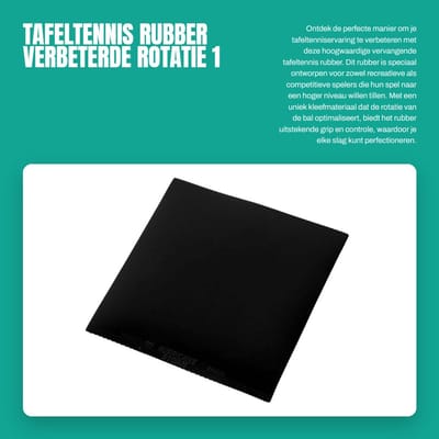 Dailygoods- Tafeltennisrubber - Vervangend Rubber - Verbeterde Rotatie - Schokbestendig - Lichtgewicht - Afmetingen 18 x 18 x 2 cm - Pingpongrubber