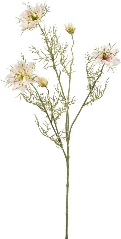Emerald - Kunstbloem Juffertje-in-het-groen 73cm crème/roze - Kunstplant voor binnen