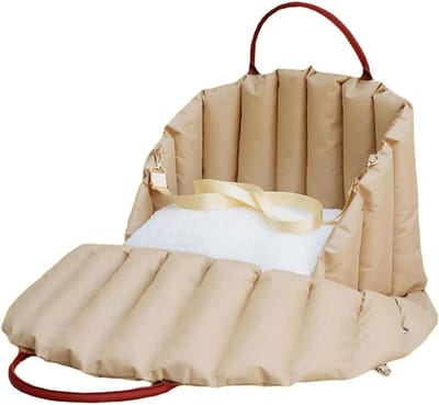 Huisdier autostoel - Reisbed hond - Veilig reizen - Verhoogd zitje - 45x35x35 cm - Kaki