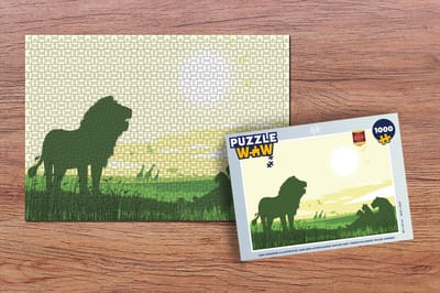 Puzzel Een groene illustratie van een Afrikaanse safari met verschillende wilde dieren - Legpuzzel - Puzzel 1000 stukjes volwassenen