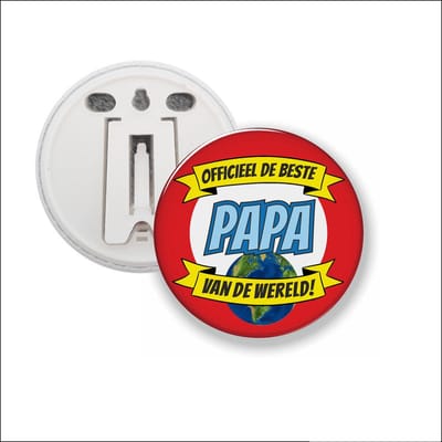 Button Met Clip 58 MM - Officieel De Beste Papa Van De Wereld