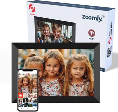 Zoomly® Digitale Fotolijst Full HD 1920*1200p - Met Wifi en Glazen Display - 10.1 inch - Frameo App - 32GB - Digitale Fotokader - Energiezuinig - IPS Touchscreen