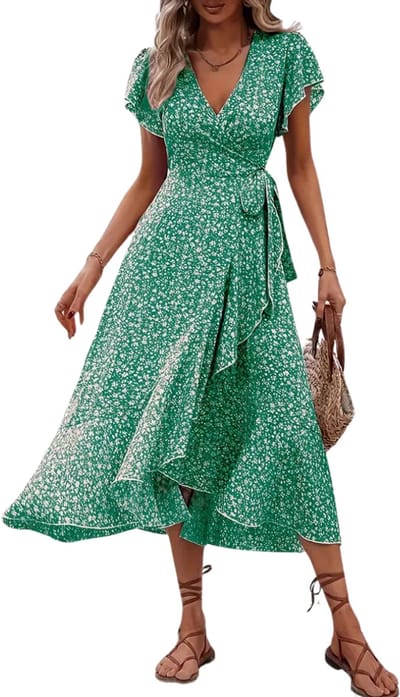 Livano Zomerjurk Dames - Zomerjurken - Volwassen - Jurk - Ibiza Stijl - Sundress - Geel - Maat S