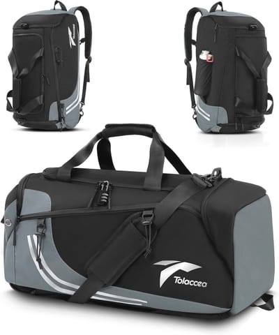 Grote sporttas met rugzakfunctie en schoenenvak voor heren en dames - 45L - Perfect voor sportschool, sauna, voetbal en zwemmen