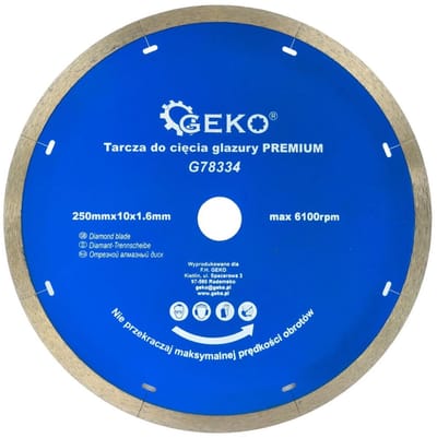 GEKO Diamantschijf - Microsegmenten - Voor porselein en keramiek - 200 mm - 1,6 mm dikte