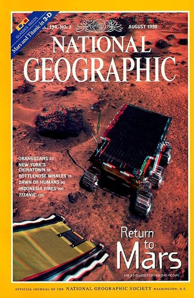 NATIONAL GEOGRAPHIC AUGUSTUS 1998 EDITIE ENGELS TIJDSCHRIFT RETURN TO MARS