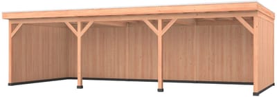 Douglas overkapping, 900 x 400, met achterwand en twee zijwanden, Westwood Comfort Plus