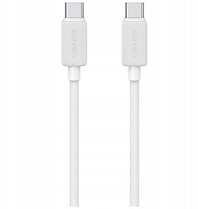 USAMS KY Serie US-SJ696 USB-C naar USB-C Kabel 60W 2m Wit