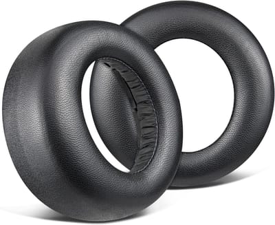Dailygoods - SOULWIT Lamsleren Oorkussens Vervanging voor Sony PlayStation 5 Pulse PS5 3D Draadloze Headset, Earpads Cushions met Geluidsisolerend Schuim - Zwart