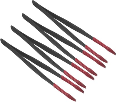 Precisie Pincet Set - Hobby Pincet Postzegel Pincet - Detailwerk Hobby - Rubberen Platte Kop - 12 cm Lengte - Multicolor