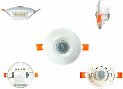 PIR Bewegingsmelder rond - 360° - bewegingssensor - Sensor Inbouw Plafond 360 graden - Detecteert automatisch - Tijdschakelaar
