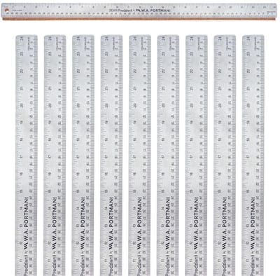 Metalen Liniaal - Rechte Meetlat - Precisie Tekenen - Roestvrij Staal - 24 Inch Set - Zilver