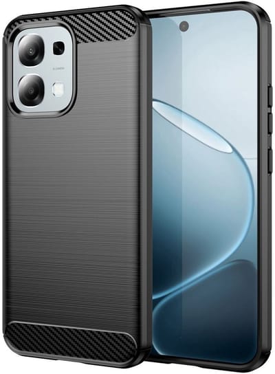 Geborsteld TPU Hoesje Geschikt voor Oppo A6 Pro - Beschermhoes - Back Cover - Case Flexibel TPU - Stijlvol Carbon - Dun - Zwart