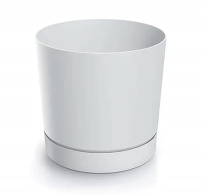 Tubo P 40cm Pot met Schotel - Mat Wit - UV-bestendig