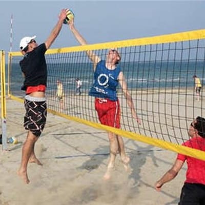 Sportec Beachvolleybalnet - 8,5 x 1 meter - geel/zwart