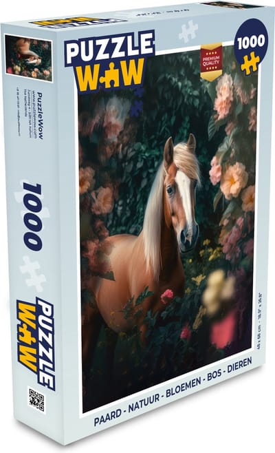Puzzel Paard - Natuur - Bloemen - Bos - Dieren - Legpuzzel - Puzzel 1000 stukjes volwassenen