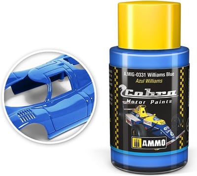 AMMO by Mig Jimenez Hobbyverf Acrylverf - MIG 0331 Cobra Motor Paints - Williams Blue - Matt - Acryl - 30ml Verf potje - 30 ml