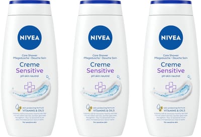 NIVEA Douche - Crème Sensitive - Voordeelverpakking 3 x 250 ml