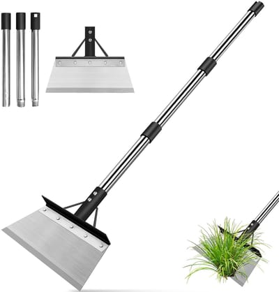 Dailygoods- Tuinschep 120 cm - Multifunctionele Schep - Verstelbaar Tuingereedschap - Onkruidschraper - Roestvrij Staal - Geschikt voor Diverse Materialen - Onkruidbestrijdingsgereedschap