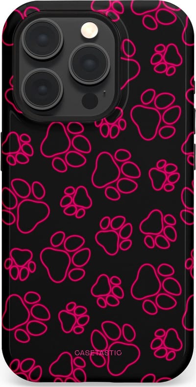 Casetastic Hoesje Geschikt voor Apple iPhone 15 Pro Magsafe - Stijlvolle Beschermende Duo-layer Case - Neon pootjes