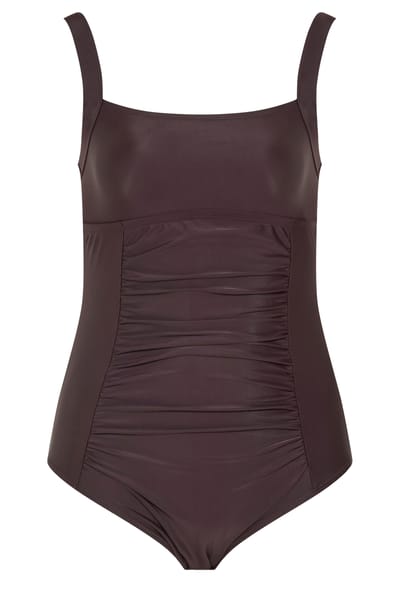 Yours Badpak Met Vierkante Hals In Chocoladebruin Size 42