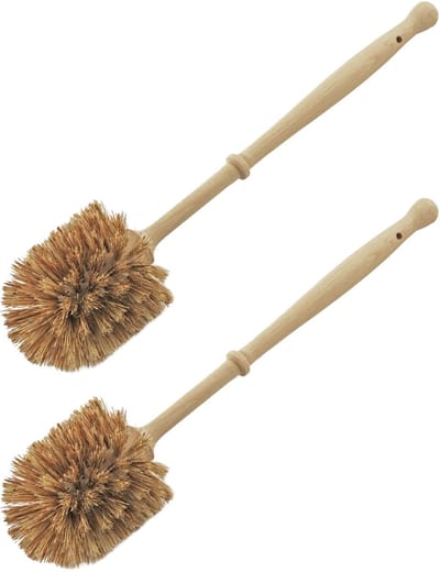 Sorex Toiletborstel met natuurvezels - 2x - hout - 36 cm - WC-borstels/toiletborstels - Klassieker